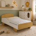 Mini Cama Peroba Sol Solteiro Branco Brilho e Amêndoa 7934.87-4eb28825-1a51-4e0d-8258-385a275a4ff0