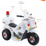 Mini Moto Eletrica Zippy Infantil 6V com Bau Branco