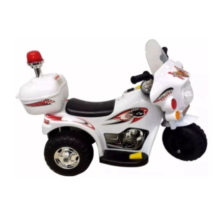 Mini Moto Eletrica Zippy Infantil 6V com Bau Branco