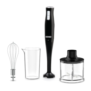 Mixer Portatil Arno Turbomix Pro 3 em 1 Inox com 400W e Copo Medidor 127V MX31 Preto
