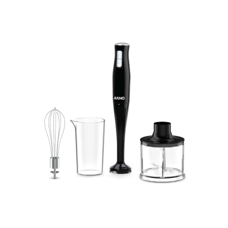 Mixer Portatil Arno Turbomix Pro 3 em 1 Inox com 400W e Copo Medidor 127V MX31 Preto