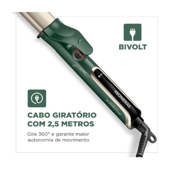 Modelador de Cachos Mondial By Juliette Bivolt MC-JU-02 Verde Oliva-c4939696-631f-44c1-bc5b-b6ad36b3c8e2