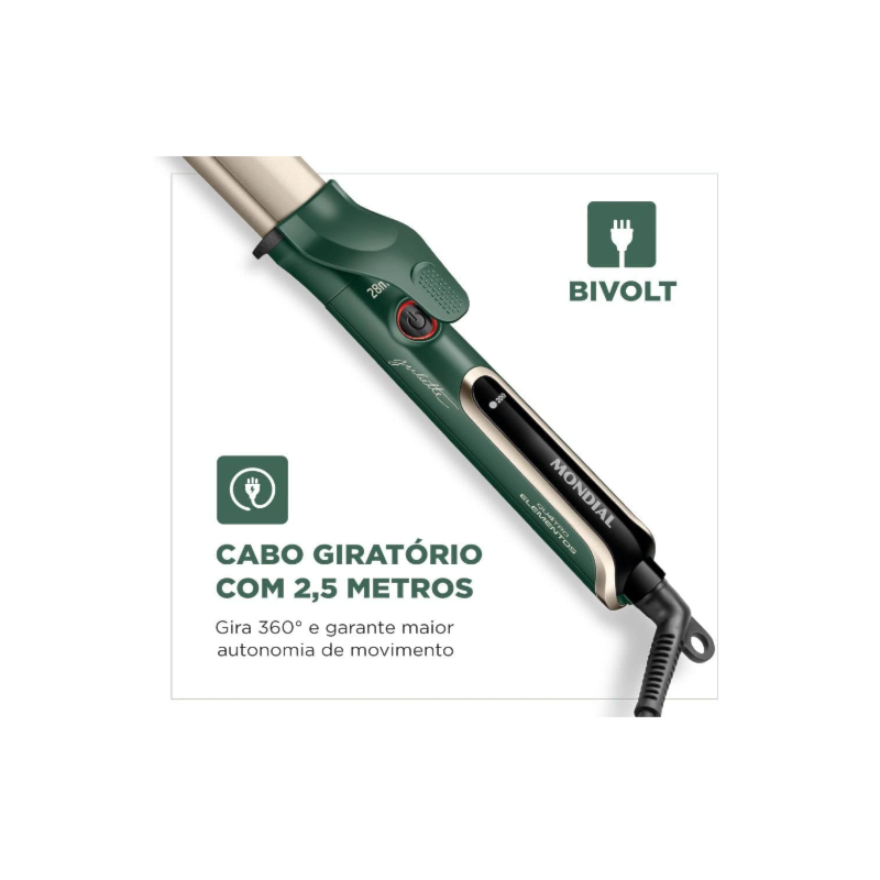 Modelador de Cachos Mondial By Juliette Bivolt MC-JU-02 Verde Oliva