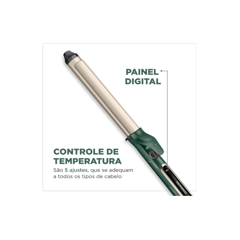 Modelador de Cachos Mondial By Juliette Bivolt MC-JU-02 Verde Oliva-d4393dd3-aabf-4815-807c-d77fc9460e2f