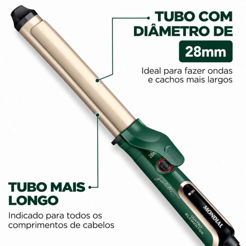 Modelador de Cachos Mondial By Juliette Bivolt MC-JU-02 Verde Oliva-5433abc9-a4f1-4e60-8086-2915e5268eb2