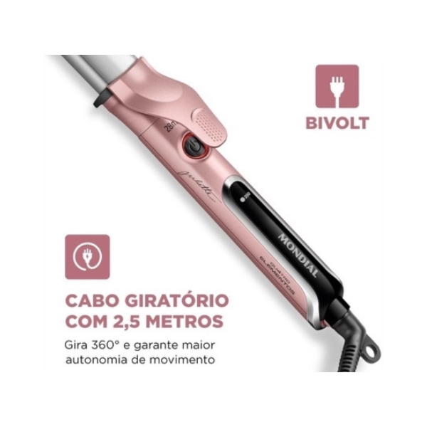 Modelador de Cachos Mondial By Juliette MC -JU-01 Bivolt Golden Rose-737374b9-80b1-4a1e-a5d1-b922b6d542b9