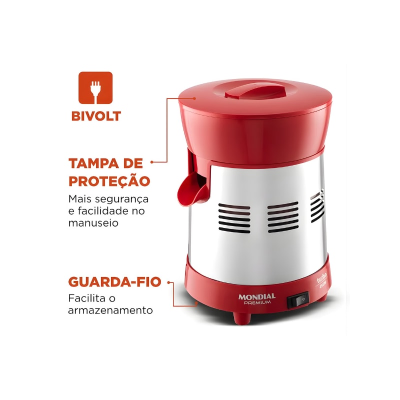 Mondial E-24 Turbo Premium 250W Vermelho-bbf039e0-0408-4295-9080-65c18520f3c0