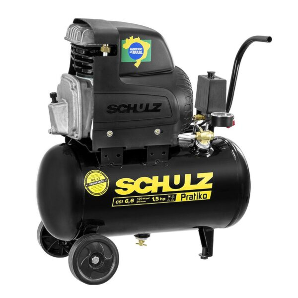 Motocompressor Schulz de Ar Portátil Pistão CSI6,6 Pratiko 20L com Motor Monofásico Aberto 1,5CV, 127V, 2 Polos, 60Hz Modelo Industrial (MI)-b915d979-d985-49de-97de-4f51f23cea14