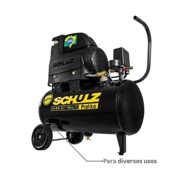 Motocompressor Schulz de Ar Portátil Pistão CSI6,6 Pratiko 20L com Motor Monofásico Aberto 1,5CV, 127V, 2 Polos, 60Hz Modelo Industrial (MI)-e384a82d-2b12-48ee-8dd0-191aba7ecd56