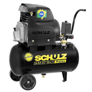 Motocompressor Schulz de Ar Portátil Pistão CSI6,6 Pratiko 20L com Motor Monofásico Aberto 1,5CV, 127V, 2 Polos, 60Hz Modelo Industrial (MI)