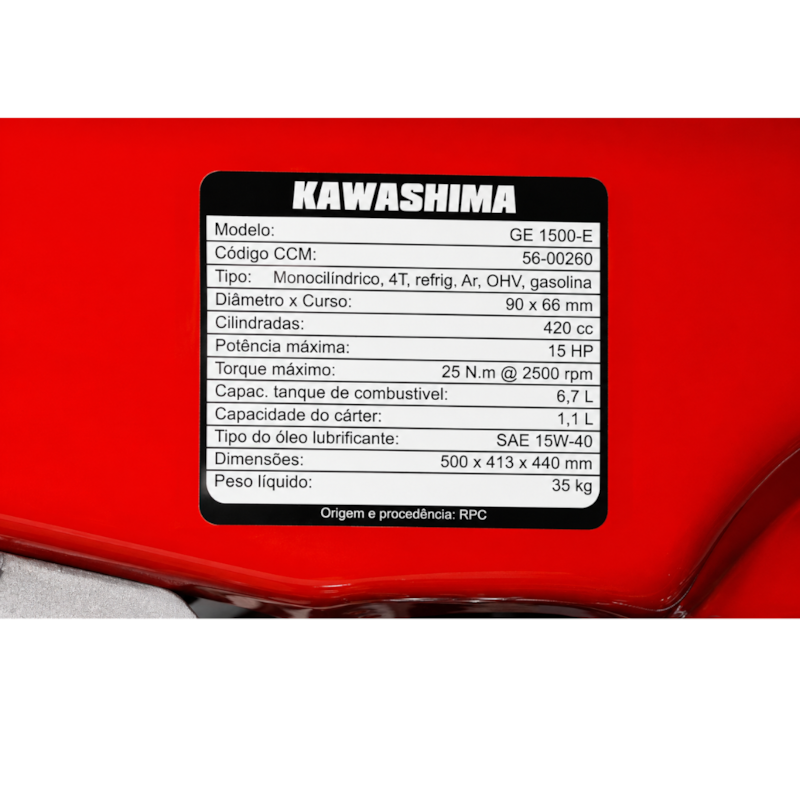 Motor Estacionario Horizontal Kawashima GE1500E 15HP - P.E a Gasolina com Partida Eletrica-d1a20ea4-dd86-4e83-b8cd-f63f2ae7f62a