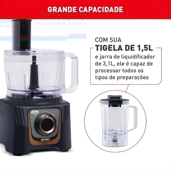 Multiprocessador De Alimentos Arno Multichef 24 Funcoes 700W MP72 Preto-898b8f69-7711-4cb2-81d0-758f67d42df5