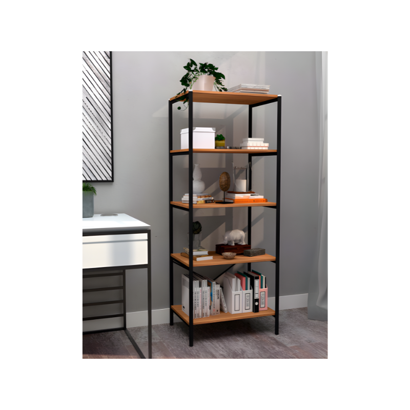 Multiuso Artefamol Trento 600X1500 com 5 Prateleiras Preto Super Fosco