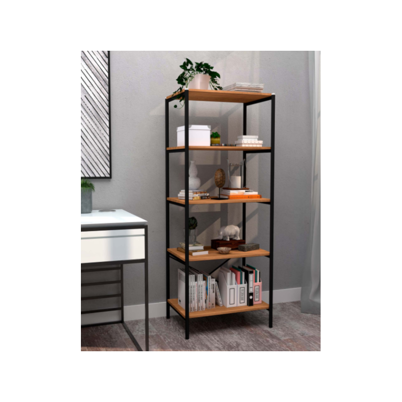 Multiuso Artefamol Trento 600X1500 com 5 Prateleiras Preto Super Fosco