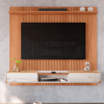 Painel Lukaliam Atlas 1.83 para Tv ate 75" Jequitiba/Off White Perolizado