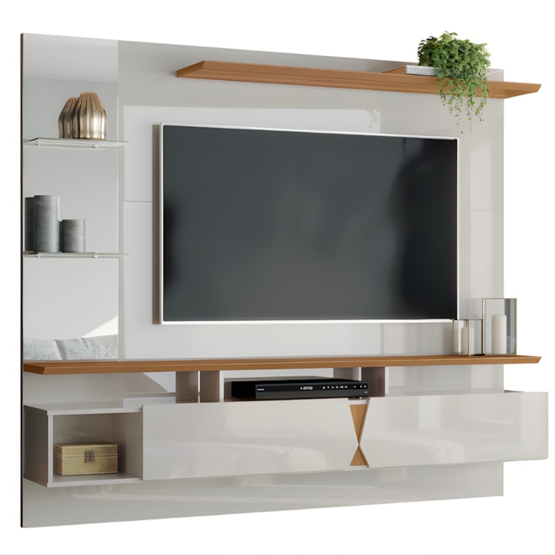 Painel Lukaliam Intense 55 Pol. Off White/Damasco-150fd156-836e-4257-b972-afb5bf50aab2