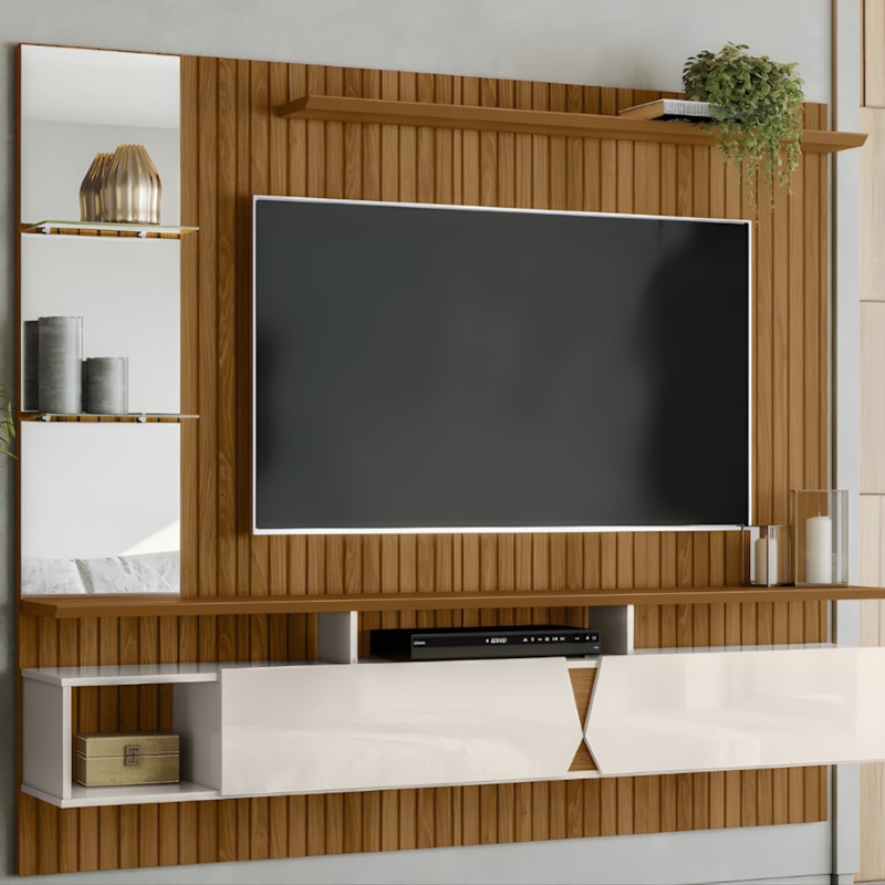 Painel Lukaliam Intense com Espelho Freijo Ripado/Off White Perolizado-442bc39d-271c-4ba1-8b7c-3229680838a9