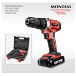 Parafusadeiera e Furadeira Mondial Bivolt PF-09 Vermelho/Preto