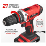 Parafusadeiera e Furadeira Mondial Bivolt PF-09 Vermelho/Preto