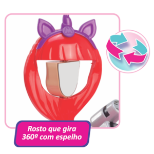 Penteadeira Infantil Magic Toys Meg Rosa com Cadeira e Espelho