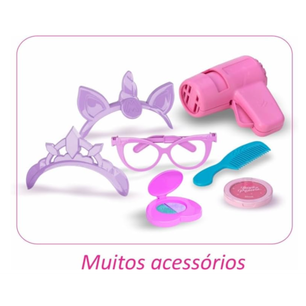 Penteadeira Infantil Magic Toys Meg Rosa com Cadeira e Espelho-96bc4bef-4339-4fa5-b7ed-4eca14240d42