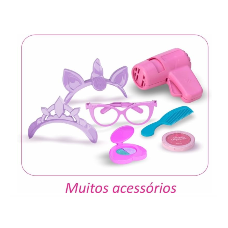 Penteadeira Infantil Magic Toys Meg Rosa com Cadeira e Espelho-efd19abf-72eb-4103-b384-82ca1f8c7fe9