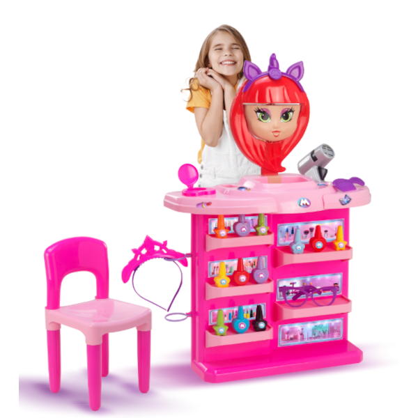 Penteadeira Infantil Magic Toys Meg Rosa com Cadeira e Espelho-963a0a8d-7c67-4f64-8621-ad0df9b74787