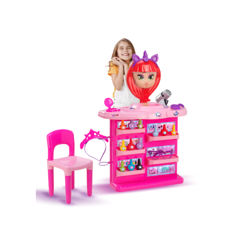 Penteadeira Infantil Magic Toys Meg Rosa com Cadeira e Espelho-fc0efea8-63e8-40c3-8f8f-a16931fc6761