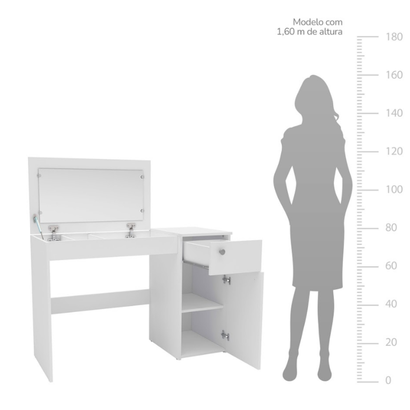 Penteadeira Politorno Iracema Branco com Espelho-1180139f-0cf3-4cd5-82a1-f577682f8741