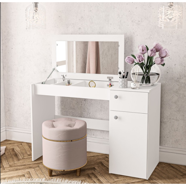 Penteadeira Politorno Iracema Branco com Espelho-bdab25b4-eb0d-4b69-a60c-6608d30f5e9f