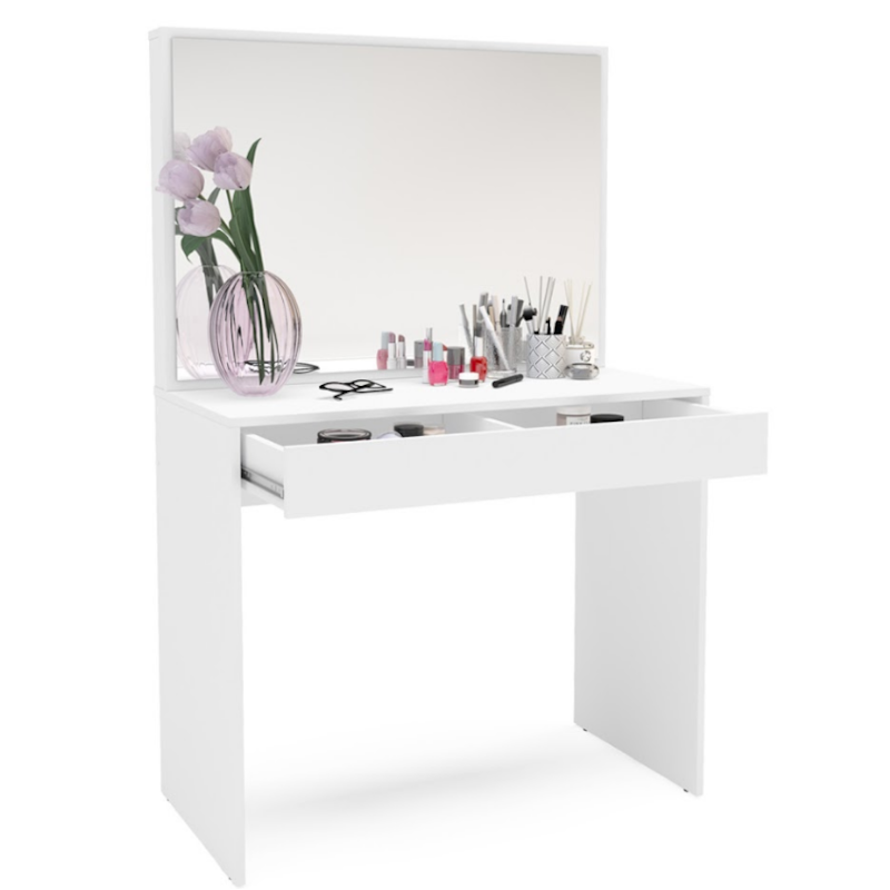 Penteadeira Politorno Virgínia Branco com Espelho-180de13a-5a87-431e-8893-efdd473c7752