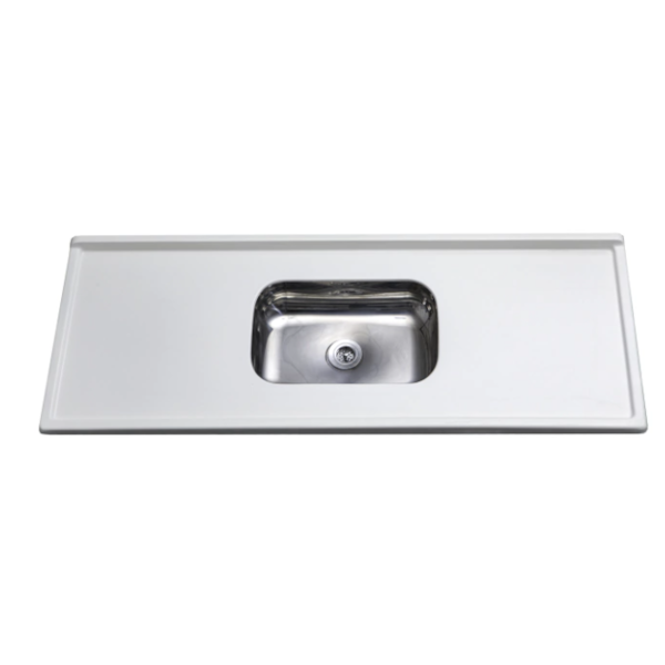 Pia Decoralita Granito Sintetico 12L Bojo Inox 120X54 Branco-e4a856a1-232b-4279-acde-932af4ed2a96