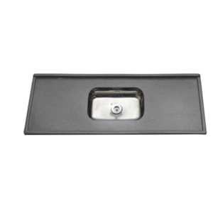 Pia Decoralita Granito Sintetico 12L Bojo Inox 120X54 Cinza Real