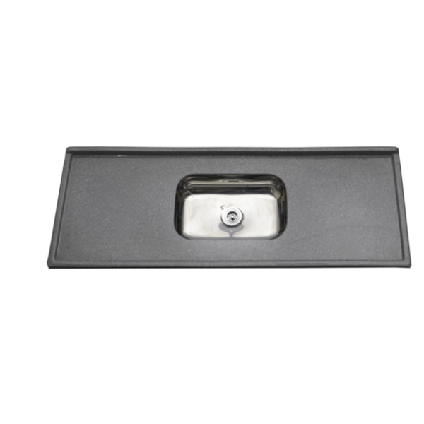 Pia Decoralita Granito Sintetico 12L Bojo Inox 120X54 Cinza Real-a3712e65-1b8a-416e-93be-a3dd233eda3a