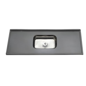 Pia Decoralita Granito Sintetico 12L Bojo Inox 120X54 Cinza Real