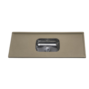 Pia Decoralita Granito Sintetico 12L Bojo Inox 120X54 Marrom Imperial