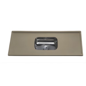 Pia Decoralita Granito Sintetico 12L Bojo Inox 120X54 Marrom Imperial