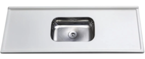 Pia Decoralita Granito Sintetico 12L Bojo Inox 150X54 Branco
