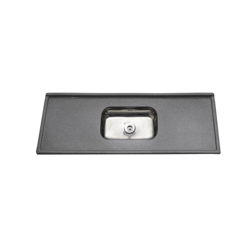 Pia Decoralita Granito Sintetico 12L Bojo Inox 150X54 Cinza Real-5c7cb65d-a483-48c5-aec3-7318868f6513