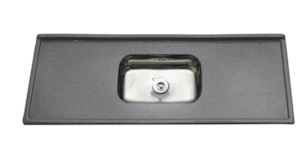 Pia Decoralita Granito Sintetico 12L Bojo Inox 150X54 Cinza Real