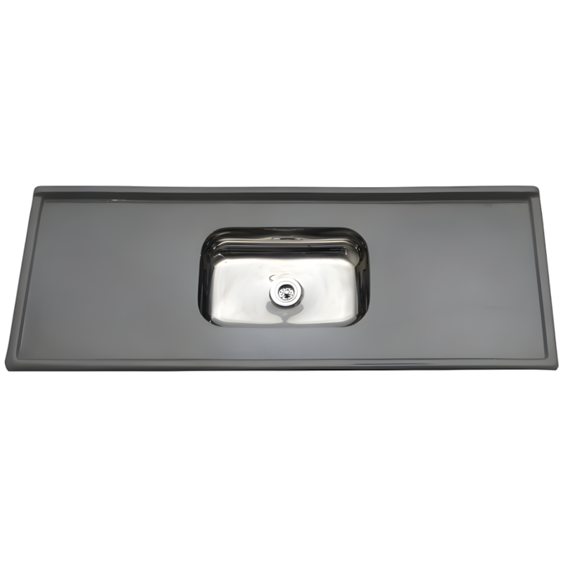 Pia Decoralita Granito Sintetico 12L Bojo Inox 150X54 Cinza Real-fbde65ac-2785-4091-b269-802d47d903ef