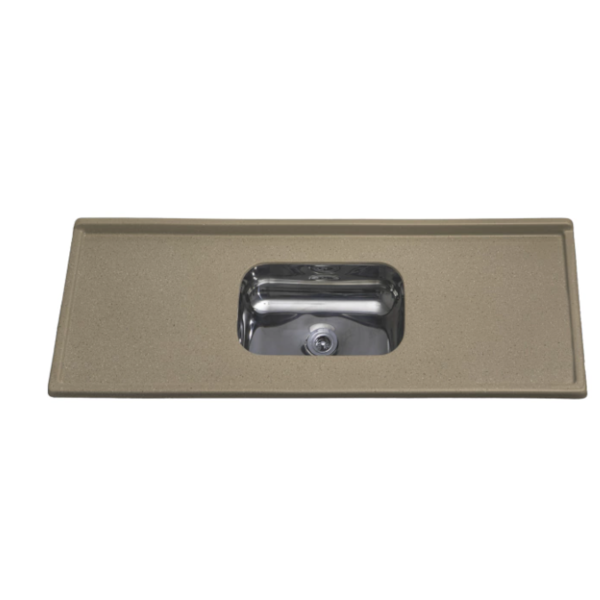 Pia Decoralita Granito Sintetico 12L Bojo Inox 150X54 Marrom Imperial-044420d0-5b01-44e0-8fe2-1fb126ba43cd