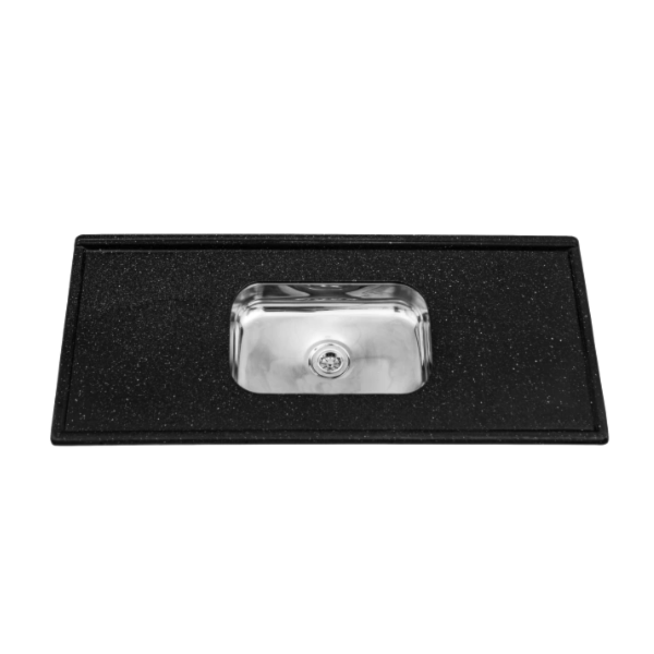 Pia Decoralita Granito Sintetico 12L Bojo Inox 150X54 Preto Absoluto-340e7cd1-6845-413a-a461-62434cbbca30