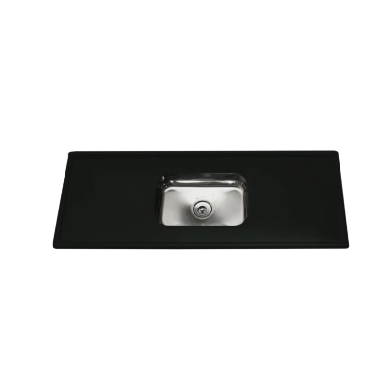 Pia Decoralita Granito Sintetico 12L Bojo Inox 150X54 Verde Romano