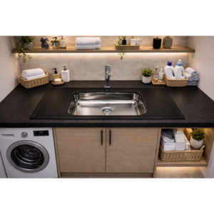 Pia Decoralita Granito Sintetico 12L Bojo Inox 150X54 Verde Romano