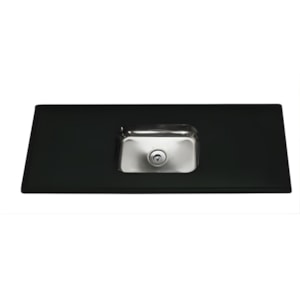 Pia Decoralita Granito Sintetico 12L Bojo Inox 150X54 Verde Romano