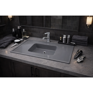 Pia Decoralita Premium 11L Granito 150X54 Cinza Real