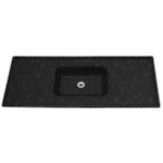 Pia Decoralita Premium 8,5L Granito Sintetico 100X50 Preto Absoluto