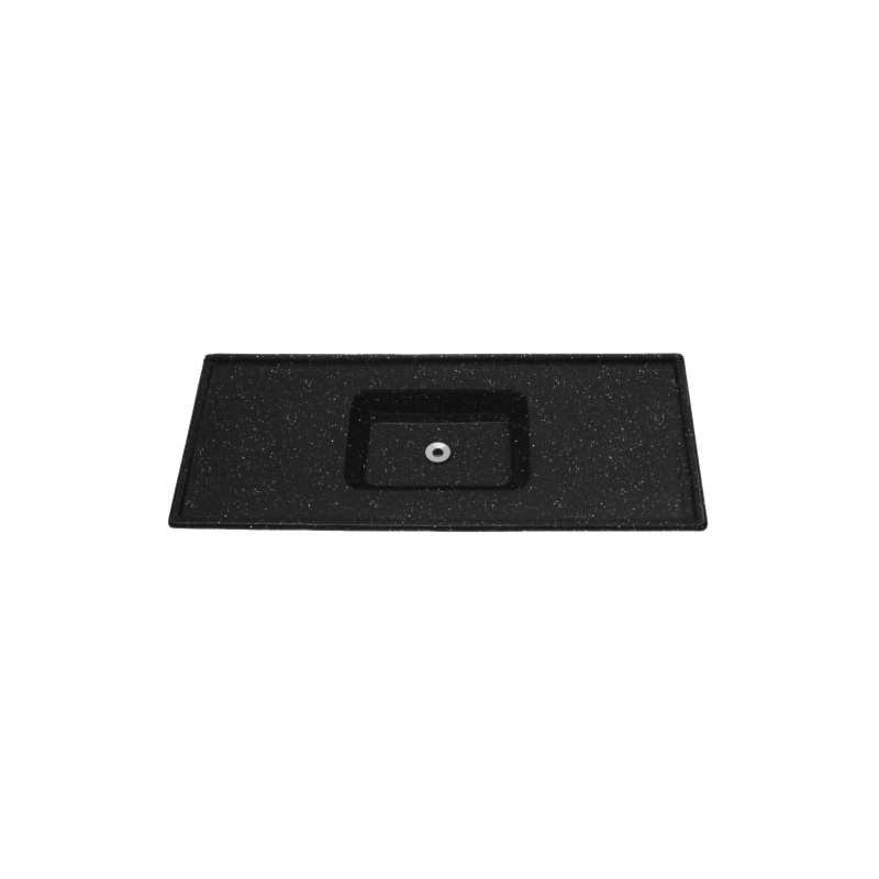 Pia Decoralita Premium 8,5L Granito Sintetico 100X50 Preto Absoluto
