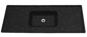 Pia Decoralita Premium 8,5L Granito Sintetico 100X50 Preto Absoluto